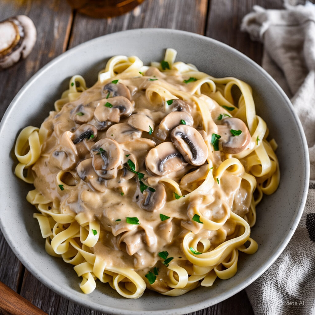 Creamy Mushroom Fettuccine